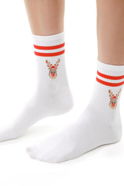 VIANOČNÉ PONOŽKY PRE ŽENY 136 bílá 38-40