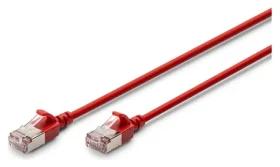 Digitus Slim červená / Patch kábel / Cat 6A / F/FTP / 0,3 m / 500 MHz / PoE+ (DK-1632-A-003S-R)