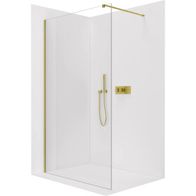 CERANO - Sprchová zástena Walk-in Onyx Cube Ľ/P - 8 mm - hranatá vzpera - zlatá, transparentné sklo - 40x200 CER-8050BD71933