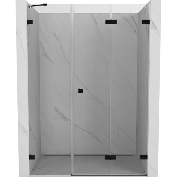 MEXEN/S - Lunar-F skladacie sprchové dvere pravé 135, transparent, čierna 836S-135-050-70-00-P