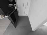 MEXEN/S - Kioto+ L Sprchová zástena WALK-IN s poličkou a držiakom uterákov 100 x 200, grafit, chróm 800-100-123-01-40