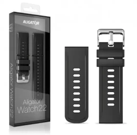 Aligator Silikónový remienok 22mm čierny (22AW0003)