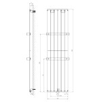 SAPHO - COLONNA vykurovacie teleso 450x1800, pieskovec IR148S
