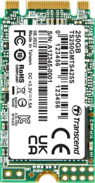 Transcend MTS425S 250GB/M.2 2242 SATA/RW: 500/330 MBps/ IOPS: 40K/75K/MTBF 2.0mh/3y (TS250GMTS425S)