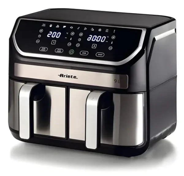 Ariete Dual Metal 9L čierna / Dualná teplovzdušná fritéza / 2100 W / 2× 4,5 l / 11 programov (4625)