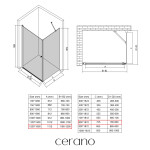 CERANO - Sprchovací kút Antelo L/P - 6 mm - chróm, transparentné sklo - 120x80x190 - otočný CER-8050BD139