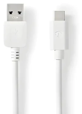 Nedis USB-A - USB-C biela / USB kábel / USB 3.2 Gen 2 / 60 W / 10 Gbps / 1 m (CCGW61650WT10)