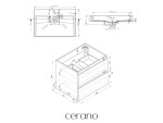 CERANO - Kúpeľňová skrinka Carole - dub medový + umývadlo z lit. mramoru Vita - biela lesklá - s otvorom - 70x58x46 CER-669112