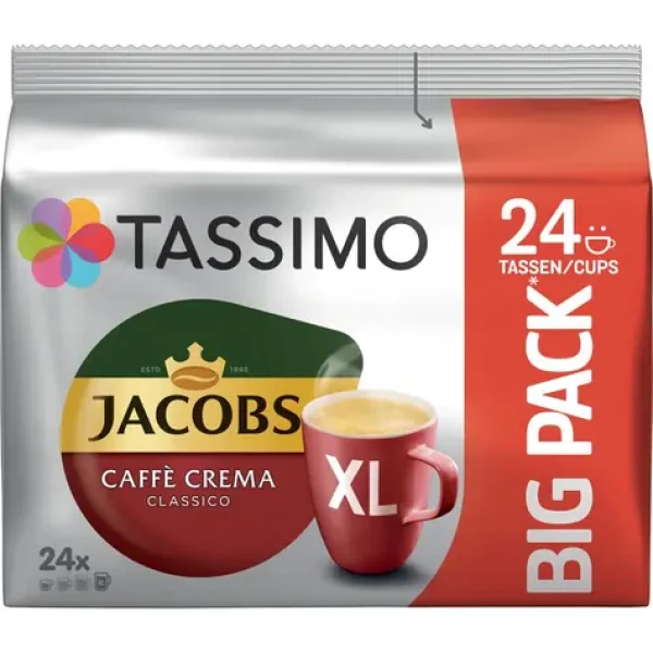 Jacobs CAFFE Crema Classico XL Tassimo 24 ks / Kapsľová káva (8711000503034)