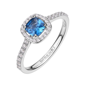 Brosway Elegantný strieborný prsteň Fancy Freedom Blue FFB129 52 mm