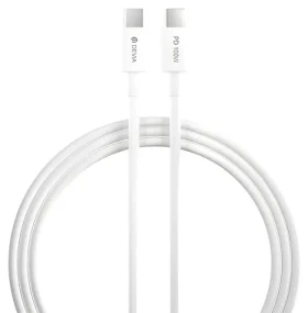 Devia SMART Series nabíjací kábel USB-C - USB-C biela / Nabíjací kábel / PD 100W / 1,5 m (6938595379536)