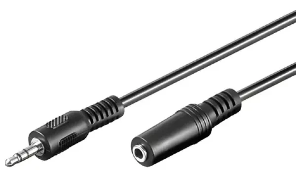 Goobay 50431 predlžovací audio kábel 3,5 mm jack čierna 2 m / Audio kábel / Predlžovací / 3-pin (50431)