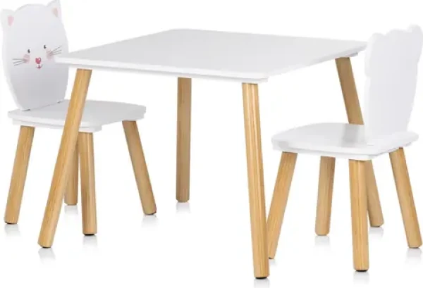CHIPOLINO Drevený stolík so stoličkami Bear,Kitten (DIWH02440323)