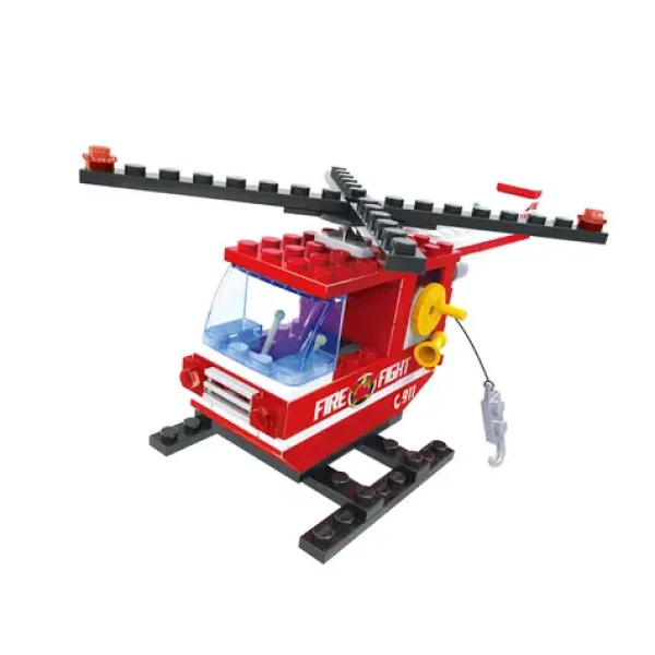 BLOXO 259775 Kompatibilná stavebnica hasiči helikoptéra 84 ks