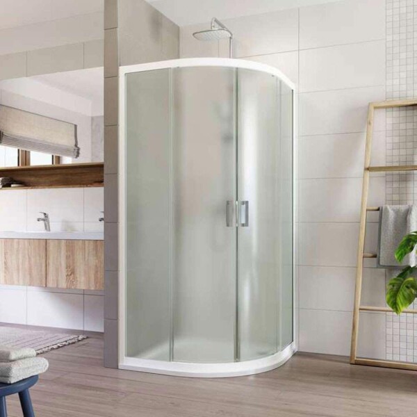Mereo Sprchovací kút, Lima, štvrťkruh, R 550, zasúvací, 90x90 cm, biely ALU, sklo Point CK608B02K