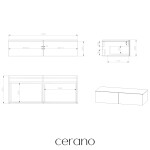 CERANO - Kúpeľňová skrinka pod nástenné umývadlo/doplnková Noira - dub medový - 120x28x43 CER-8050BD7608