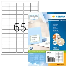 Herma Adresné etikety A4 biele 38,1x21,2 mm / Etikety / papier / 6500 ks / 100 listov (4254)