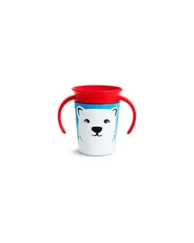 Munchkin - Juniorský hrnček WildLove 360° s uškami 177 ml - polárny medveď / od 6 mesiacov (5019090517768)