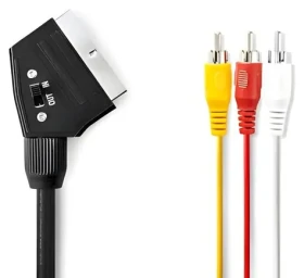 Nedis SCART - 3x RCA kábel čierna / Kábel / prepínateľný / 480p / 2 m (CVGL31130BK20)