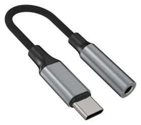 FIXED Link Space Gray / Redukcia / USB-C na 3,5 mm jack / hliníkové telo / DAC (FIXA-CJ-GR)