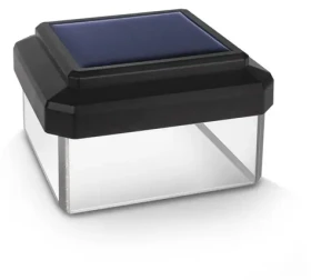 Solárne LED svetlo na stĺpik 81x81 mm čierne / Záhradné osvetlenie / sada 2 ks / NiMH batéria / 8 h svietenia (GB127)