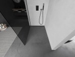 MEXEN/S - KIOTO Sprchová zástena WALK-IN 80x200 cm 8 mm, čierna, dymové sklo 800-080-101-70-40