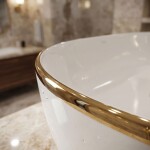 REA - Umývadlo na dosku CLEO White Gold Edge REA-U6211