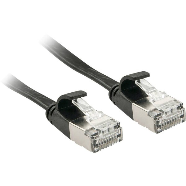 LINDY 47481 RJ45 sieťové káble, prepojovacie káble CAT 6A U/FTP 1.00 m čierna s ochranou 1 ks; 47481