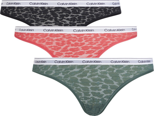 Dámske nohavičky BIKINI 3PK 000QD5069E GP6 čierne/zelené/ružové - Calvin Klein S