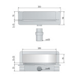 Omp Tea - INTRAMURA stenový žľab, kryt z nerezovej ocele, L-350, DN40 975.101.8