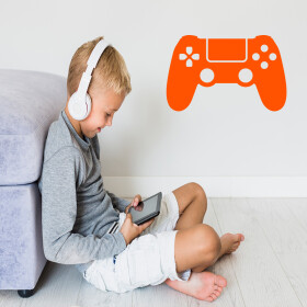 Veselá Stena Samolepka Ovládač na playstation Farba: oranžová, Veľkosť: 60 x 39 cm
