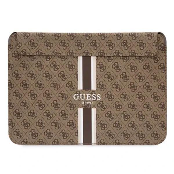 Guess PU 4G Printed Stripes Computer Sleeve 13/14 hnedá (3666339120535)