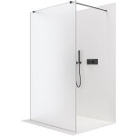 CERANO - Sprchová zástena Walk-in Onyx Duo Ľ/P - 8 mm - hranatá vzpera - čierna matná, mliečne sklo - 100x200 CER-8050BD1881