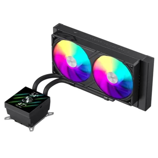 Gamemax GLACIER 240 LCD čierna / AIO vodný chladič CPU / 2x 120 mm / LCD displej (GLACIER 240 LCD BK)