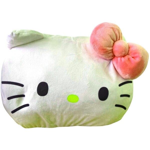 Plyšový vankúšik s otvorom na ruky Hello Kitty červená mašle