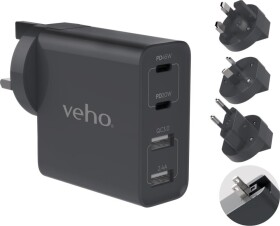 Veho Veho VAA-700-TA45 adapter zasilający/ inwentor 20 W Sivý