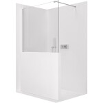 CERANO - Sprchová zástěna Walk-in Onyx Half Cube L/P - 8 mm - hranatá vzpěra - chrom, transparentní sklo - 80x100 CER-978626