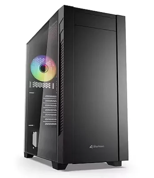 Sharkoon S25-W2 ARGB čierna / E-ATX / ARGB / USB-C / Priehľadná bočnica / Bez zdroja (4044951045709)