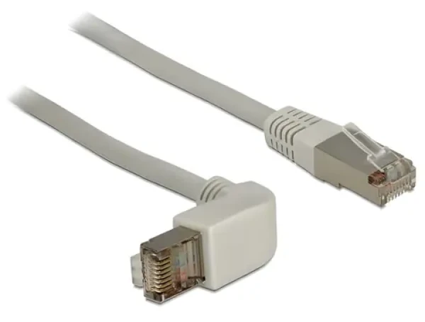 DeLock / Patch kábel RJ45 Cat6a S/FTP / uhlový / 0,5 m / šedý (83644)