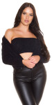 Sexy 2Piece Set- Bandeau Top und Crop Cardigan black Einheitsgroesse