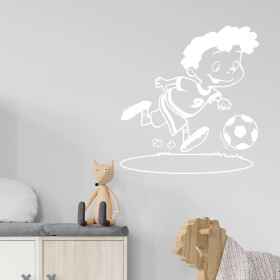 Veselá Stena Samolepka Chlapček futbalista Farba: bílá, Veľkosť: 80 x 86 cm