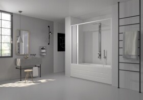 FORTE - Vaňová zástena FLEX - VASCA MARTE NEW - Rozmer A - 140 - 170 cm, Rozmer C - 150 cm, Typ otvárania - Zatváranie na stranu OLBBXF200001