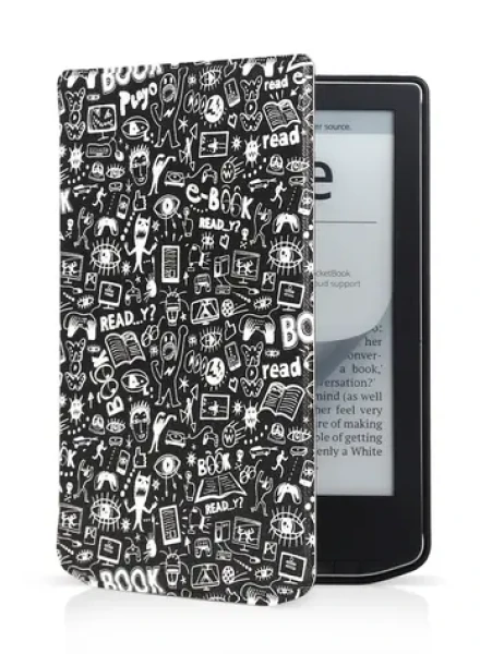 Connect IT Doodle Puzdro pre PocketBook 629/634/619 čierna / otočný kryt 360° (CEB-1077-DD)