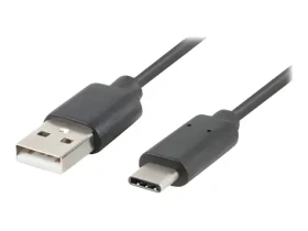 Lanberg USB-C (M) - USB-A (M) čierna / Dátový kábel / USB 3.1 / 1,8 m (CA-USBO-31CU-0018-BK)