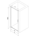 MEXEN - Exo sprchové dvere krídlové 65, transparent, zlatá 8181-065-000-50-00