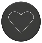 PopSockets 2 White Heart Black / Držiak telefónu / Skladacie madlo a stojanček (800667)