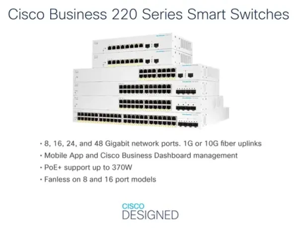 Cisco CBS220-16P-2G / Switch / 16x GbE PoE+ / 2x SFP / managed (CBS220-16P-2G-EU)