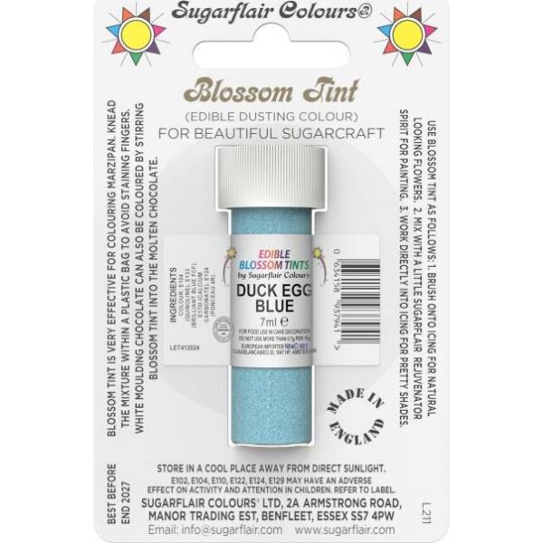 Jedlá prachová farba duck egg blue 7 ml - Sugarflair - Sugarflair