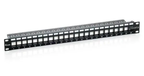 Equip 24x Keystone UTP čierna / Patch panel / 1U / Cat6 / LSA/110 (769224)