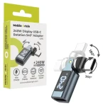 Mobile Origin CB15 / Otočný adaptér s displejom / USB-C / 240W / rotácia 540 ° (MO-240WRA-CB15)